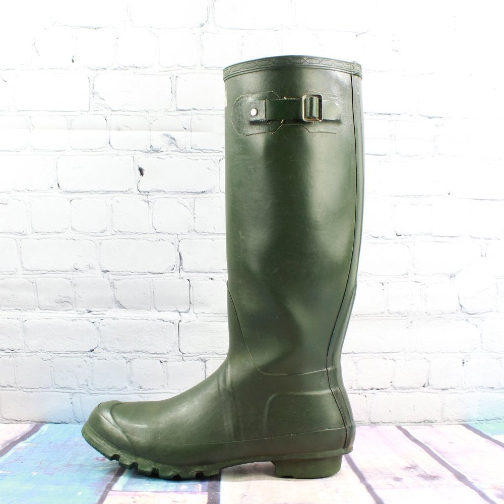 Hunter Tall Rubber Rain Green Boots Womens Size 9